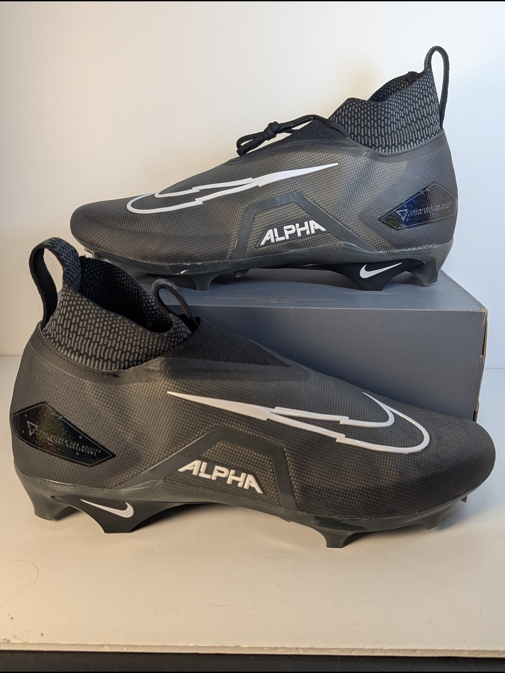 Nike Alpha Menace Elite 3 Black Football Cleats Men's Size 16